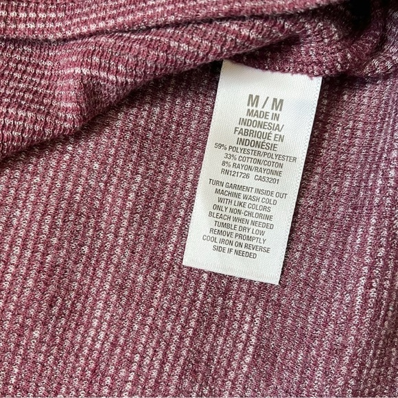 NWT Aero Long Sleeve Waffle Knit Tie Waist Top sz M - Picture 5 of 12